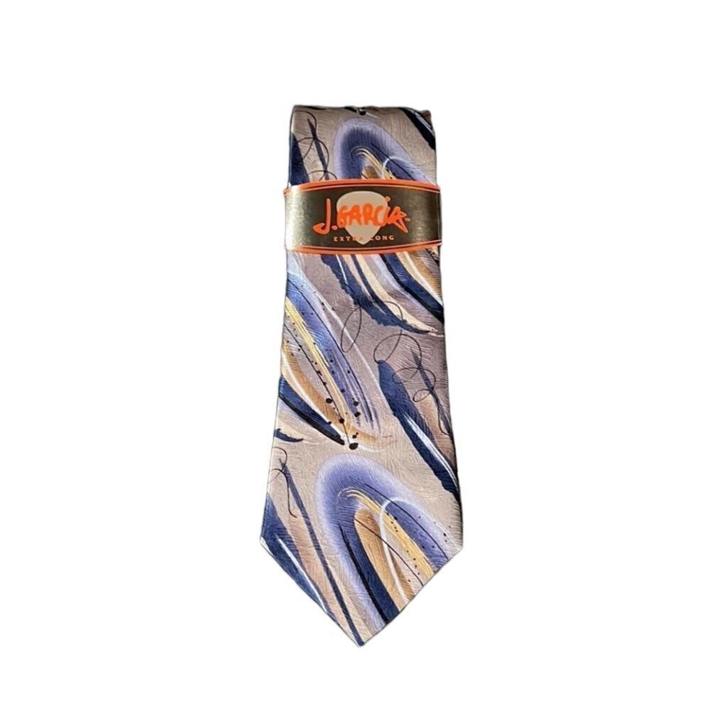 NEW!‎ Jerry Garcia 100% silk blue patterned tie extra long